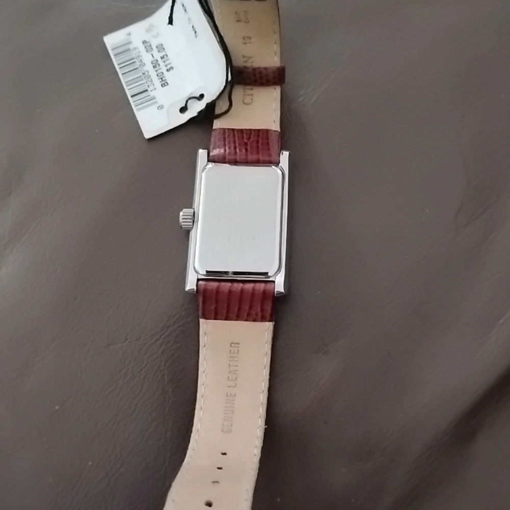 Citizen Rectangular Silver Watch with Textured Br… - image 4